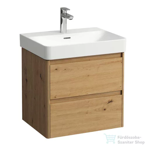 Laufen BASE 2.0 57x44,5 cm-es, 2 fiókos fali mosdótartó szekrény PRO S H810963 / PRO X 810863 mosdóhoz, vad tölgy H4112721082671