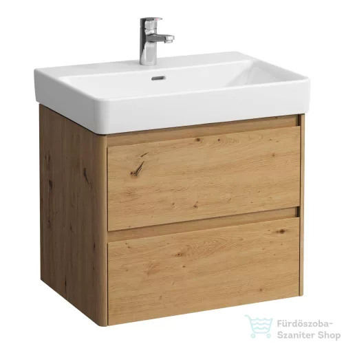 Laufen BASE 2.0 62x44,5 cm-es, 2 fiókos fali mosdótartó szekrény PRO S H810964 / PRO X 810864 mosdóhoz, vad tölgy H4112821082671