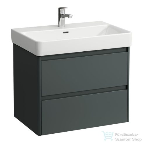 Laufen BASE 2.0 67x44,5 cm-es, 2 fiókos fali mosdótartó szekrény PRO S H810967 / PRO X H810865 mosdóhoz, traffic grey H4112921082661