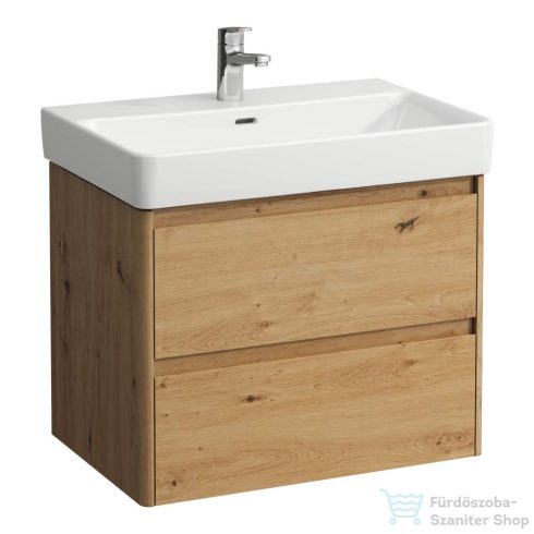 Laufen BASE 2.0 67x44,5 cm-es, 2 fiókos fali mosdótartó szekrény PRO S H810967 / PRO X H810865 mosdóhoz, vad tölgy H4112921082671
