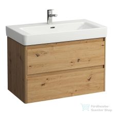   Laufen BASE 2.0 82x44,5 cm-es, 2 fiókos fali mosdótartó szekrény PRO S H813965 / PRO X H810867 mosdóhoz, vad tölgy H4113021082671
