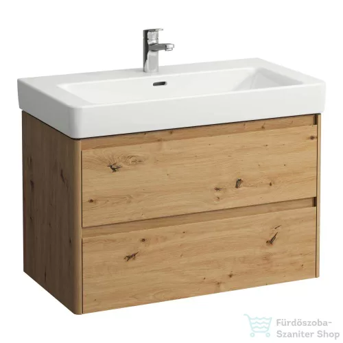 Laufen BASE 2.0 82x44,5 cm-es, 2 fiókos fali mosdótartó szekrény PRO S H813965 / PRO X H810867 mosdóhoz, vad tölgy H4113021082671
