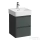 Laufen BASE 2.0 42x40 cm-es, 2 fiókos fali mosdótartó szekrény VAL H815281 mosdóhoz, traffic grey H4113521082661