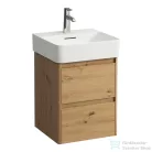 Laufen BASE 2.0 42x40 cm-es, 2 fiókos fali mosdótartó szekrény VAL H815281 mosdóhoz, vad tölgy H4113521082671