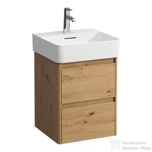 Laufen BASE 2.0 42x40 cm-es, 2 fiókos fali mosdótartó szekrény VAL H815281 mosdóhoz, vad tölgy H4113521082671