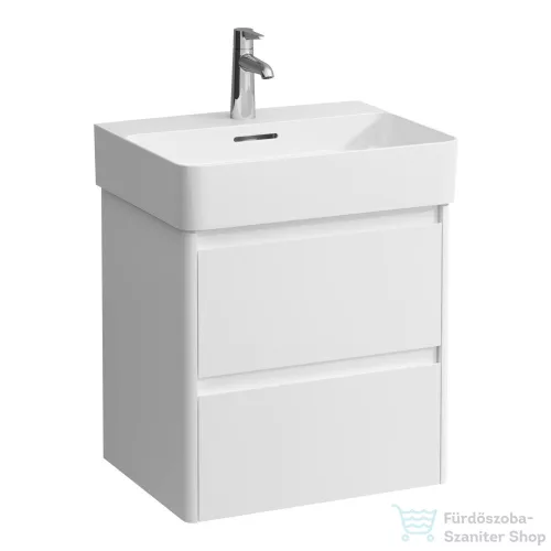 Laufen BASE 2.0 52x40 cm-es, 2 fiókos fali mosdótartó szekrény  VAL H810282 mosdóhoz, fényes fehér H4113621082611