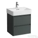 Laufen BASE 2.0 52x40 cm-es, 2 fiókos fali mosdótartó szekrény  VAL H810282 mosdóhoz, traffic grey H4113621082661