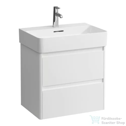 Laufen BASE 2.0 57x40 cm-es, 2 fiókos fali mosdótartó szekrény VAL H810283 mosdóhoz, matt fehér H4113721082601