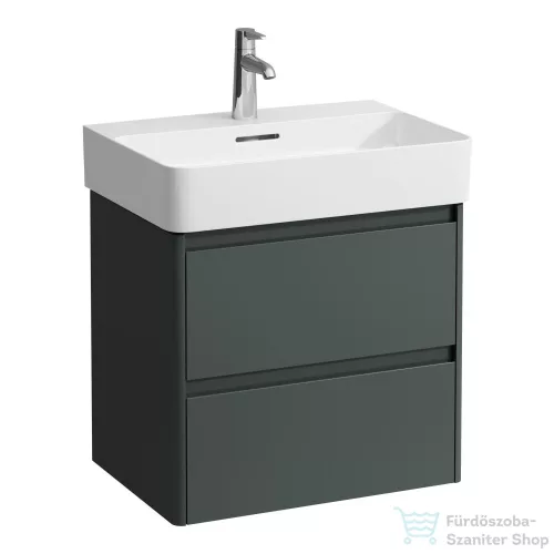 Laufen BASE 2.0 57x40 cm-es, 2 fiókos fali mosdótartó szekrény VAL H810283 mosdóhoz, traffic grey H4113721082661