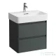 Laufen BASE 2.0 57x40 cm-es, 2 fiókos fali mosdótartó szekrény VAL H810283 mosdóhoz, traffic grey H4113721082661