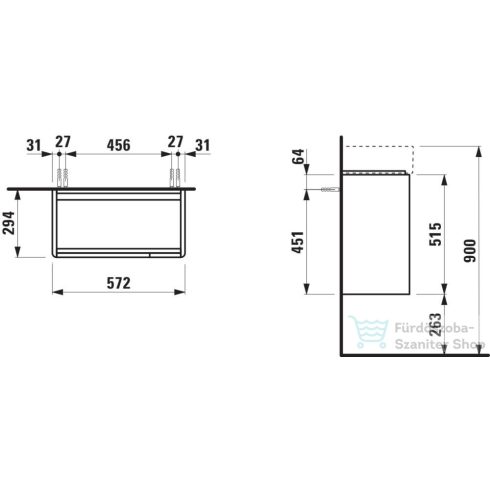 Laufen BASE 2.0 57x29,5 cm-es, 2 ajtós fali mosdótartó szekrény VAL H815285 mosdóhoz, traffic grey H4113831082661