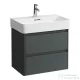 Laufen BASE 2.0 62x40 cm-es, 2 fiókos fali mosdótartó szekrény VAL H810284 mosdóhoz, traffic grey H4113921082661