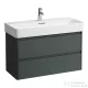 Laufen BASE 2.0 92x40 cm-es, 2 fiókos fali mosdótartó szekrény VAL H810287 mosdóhoz, traffic grey H4114121082661