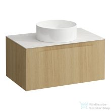   Laufen ARUN fiókos elem 800, 1 fiókkal, kivágással középen, Ardesia Bianca felülettel, Világos tölgy H4161011512501