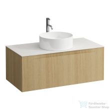   Laufen ARUN fiókos elem 1000, 1 fiókkal, kivágással középen, Ardesia Bianca felülettel csaplyuk kivágással, Világos tölgy H4141151512501