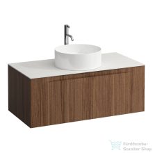   Laufen ARUN fiókos elem 1000, 1 fiókkal, kivágással középen, Ardesia Bianca felülettel csaplyuk kivágással, Natúrfa H4141151516301