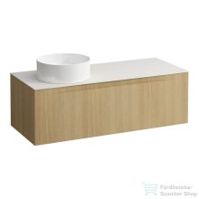  Laufen ARUN fiókos elem 1200, 1 fiókkal, kivágással bal oldalon, Ardesia Bianca felülettel, Világos tölgy H4141221512501