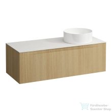   Laufen ARUN fiókos elem 1200, 1 fiókkal, kivágással jobb oldalon, Ardesia Bianca felülettel, Világos tölgy H4141231512501