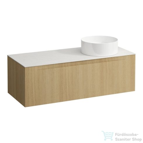 Laufen ARUN fiókos elem 1200, 1 fiókkal, kivágással jobb oldalon, Ardesia Bianca felülettel, Világos tölgy H4141231512501
