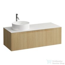   Laufen ARUN fiókos elem 1200, 1 fiókkal, kivágással bal oldalon, Ardesia Bianca felülettel csaplyuk kivágással, Világos tölgy H4141261512501