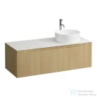 Laufen ARUN fiókos elem 1200, 1 fiókkal, kivágással jobb oldalon, Ardesia Bianca felülettel csaplyuk kivágással, Világos tölgy H4141261512501