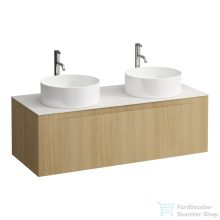   Laufen ARUN fiókos elem 1200, 1 fiókkal, kivágással jobb és bal oldalon, Ardesia Bianca felülettel csaplyuk kivágással, Világos tölgy H4141291512501