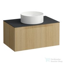   Laufen ARUN fiókos elem 800, 1 fiókkal, kivágással középen, Ardesia Nera felülettel, Világos tölgy H4151011512501