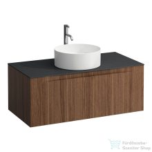   Laufen ARUN fiókos elem 1000, 1 fiókkal, kivágással középen, Ardesia Nera felülettel csaplyuk kivágással, Natúrfa H4151151516301