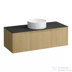   Laufen ARUN fiókos elem 1200, 1 fiókkal, kivágással középen, Ardesia Nera felülettel, Világos tölgy H4151211512501