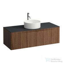   Laufen ARUN fiókos elem 1200,1 fiókkal, kivágással középen, Ardesia Nera felülettel csaplyuk kivágással, Natúrfa H4151251516301