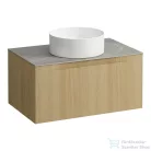 Laufen ARUN fiókos elem 800, 1 fiókkal, kivágással középen, Piasentina Grigio felülettel, Világos tölgy H4161011512501