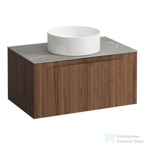 Laufen ARUN fiókos elem 800, 1 fiókkal, kivágással középen, Piasentina Grigio felülettel, Natúrfa H4161011516301