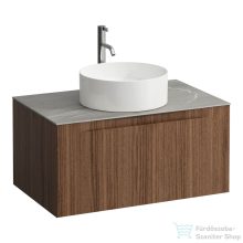   Laufen ARUN fiókos elem 800, 1 fiókkal, kivágással középen, Piasentina Grigio felülettel csaplyuk kivágással, Natúrfa H4161051516301