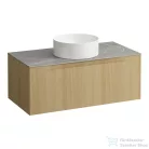 Laufen ARUN fiókos elem 1000, 1 fiókkal, kivágással középen, Piasentina Grigio felülettel, Világos tölgy H4161111512501