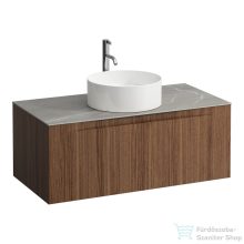   Laufen ARUN fiókos elem 1000, 1 fiókkal, kivágással középen, Piasentina Grigio felülettel csaplyuk kivágással, Natúrfa H4161151516301