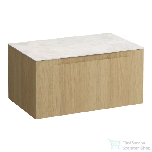 Laufen ARUN fiókos elem 800, 1 fiókkal, kivágás nélkül, Botticino Crema felülettel, Világos tölgy H4171001512501