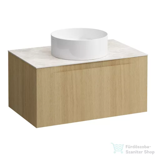 Laufen ARUN fiókos elem 800, 1 fiókkal, kivágással középen, Botticino Crema felülettel, Világos tölgy H4171011512501