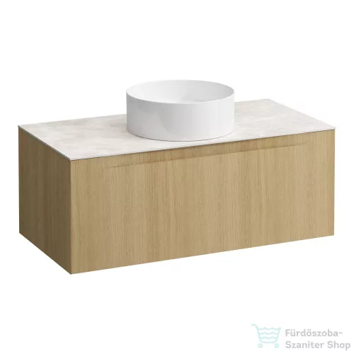 Laufen ARUN fiókos elem 1000, 1 fiókkal, kivágással középen, Botticino Crema felülettel, Világos tölgy H4171111512501