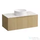 Laufen ARUN fiókos elem 1000, 1 fiókkal, kivágással középen, Botticino Crema felülettel, Világos tölgy H4171111512501
