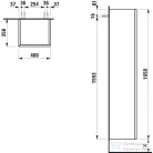 Laufen ARUN magas szekrény, 165 cm, 1 ajtóval, ajtózsanér bal oldalon, világos tölgy H4195011512501