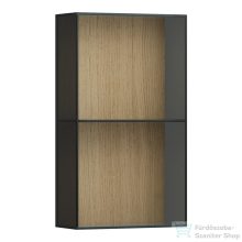   Laufen ARUN 70x40x17 cm-es középmagas szekrény, elöl nyitott, füst üveg, világos tölgy H4195101512501