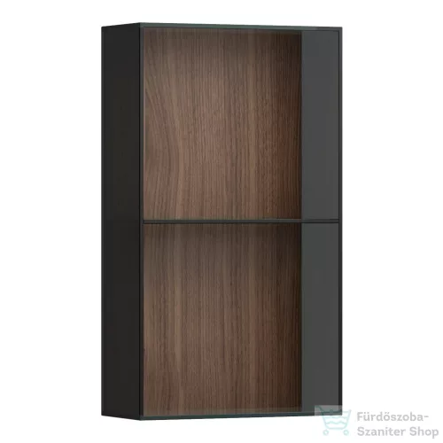 Laufen ARUN 70x40x17 cm-es középmagas szekrény, elöl nyitott, füst üveg, natúrfa H4195101516301