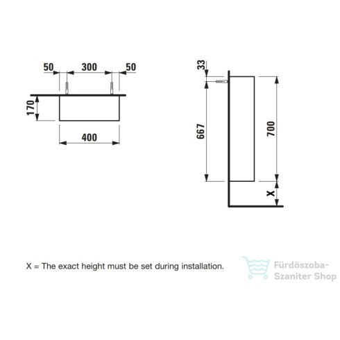 Laufen ARUN 70x40x17 cm-es középmagas szekrény, elöl nyitott, füst üveg, natúrfa H4195101516301