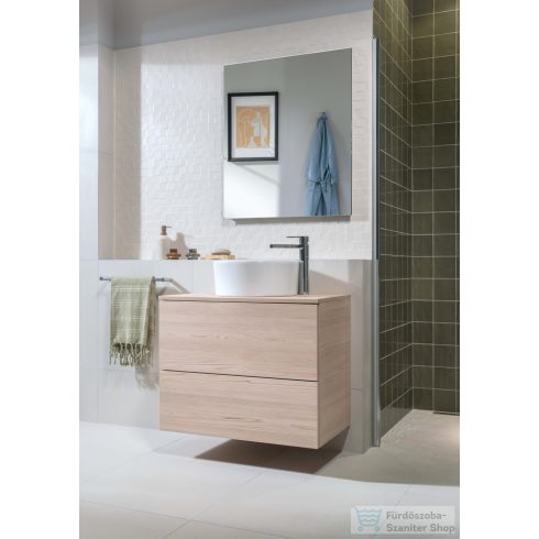 Jika MIO N 61x44,8 cm-es, 2 fiókos fali mosdótartó szekrény pult és mosdó nélkül, kőris H41J7154013421