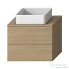 Jika MIO N 76x44,8 cm-es, 2 fiókos fali mosdótartó szekrény pult és mosdó nélkül, kőris H41J7164013421