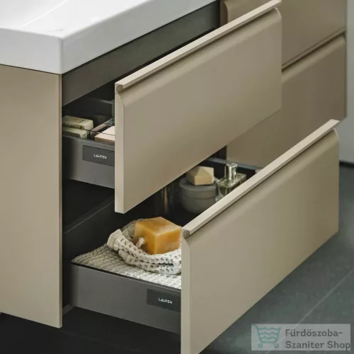 Laufen Meda 128,4x44,8 cm-es 4 fiókos fali szekrény H814112 mosdóhoz,cappuccino H4216440114651