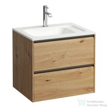   Laufen Meda 57,2x44,2 cm-es 2 fiókos fali szekrény H814113 mosdóhoz,vad tölgy H4216720112671