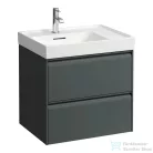 Laufen MEDA 58,4x44,8x51,5 cm-es 2 fiókos fali szekrény mosdó- és csaptelep nélkül, traffic grey H4217320112661