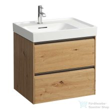   Laufen MEDA 58,4x44,8x51,5 cm-es 2 fiókos fali szekrény mosdó- és csaptelep nélkül, vad tölgy H4217320112671