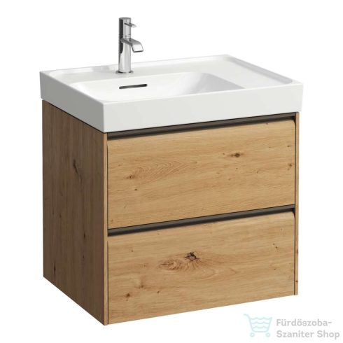 Laufen MEDA 58,4x44,8x51,5 cm-es 2 fiókos fali szekrény mosdó- és csaptelep nélkül, vad tölgy H4217320112671